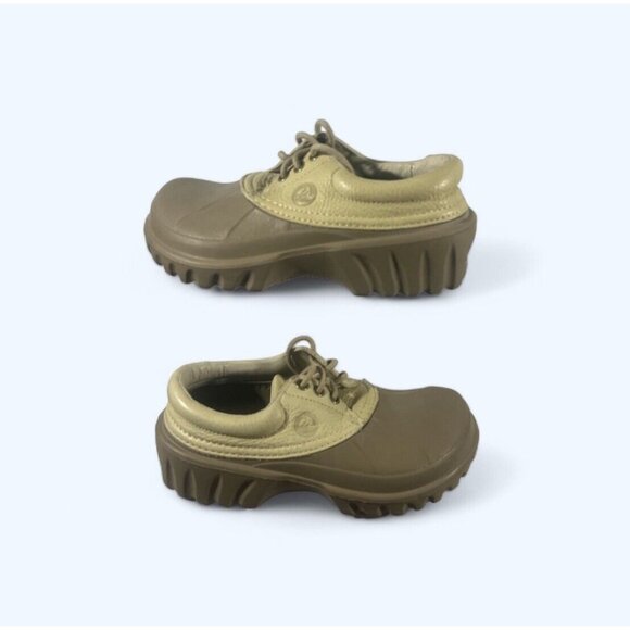 Crocs Axel Islander Lace Up Shoes Unisex Mens 6 Womens 7 Tan Leather Duck Boot main image 5